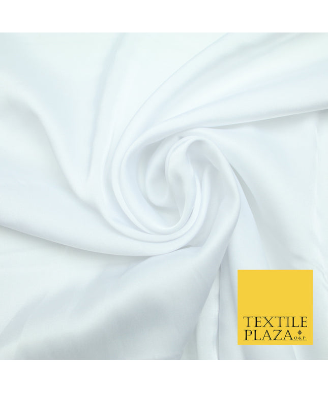 Arctic White Fine Silky Smooth Liquid Sateen Satin Dress Fabric Drape Lining Material 7815