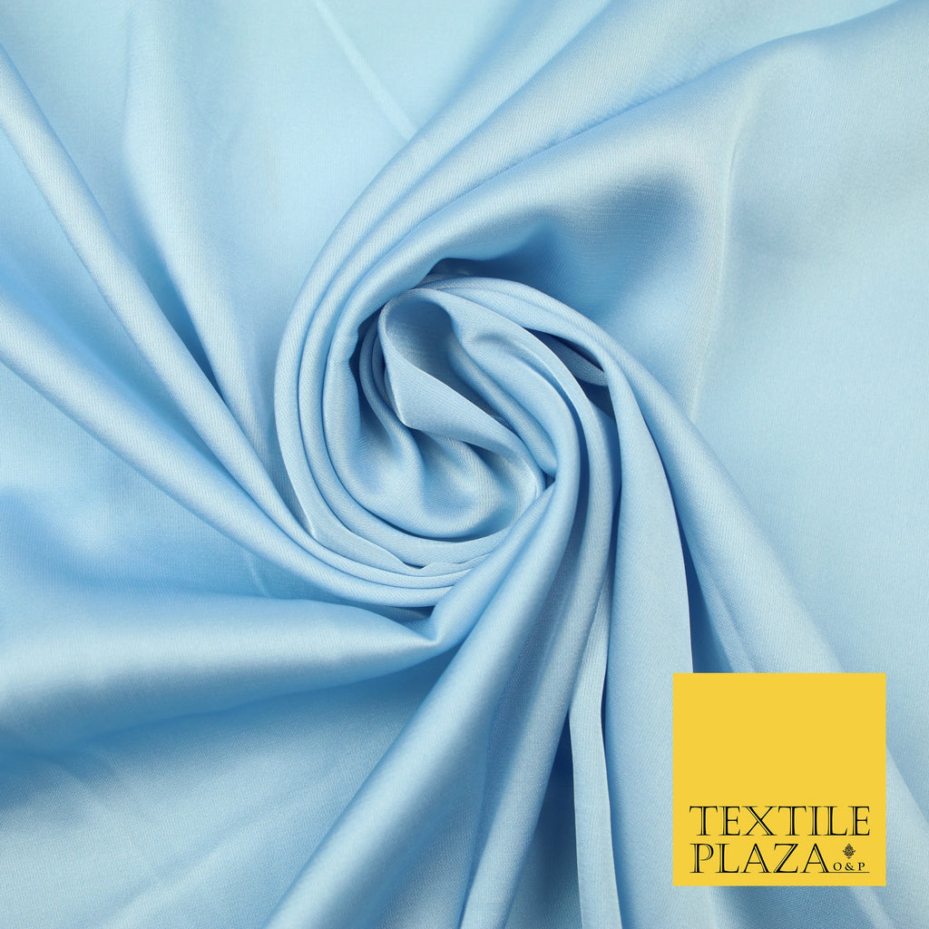 Baby Blue Fine Silky Smooth Liquid Sateen Satin Dress Fabric Drape Lining Material 7882