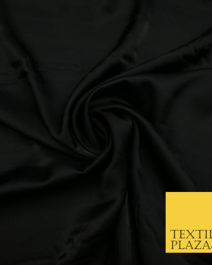 Black Fine Silky Smooth Liquid Sateen Satin Dress Fabric Drape Lining Material 7804