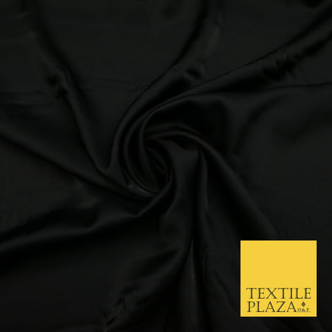 Black Fine Silky Smooth Liquid Sateen Satin Dress Fabric Drape Lining Material 7804