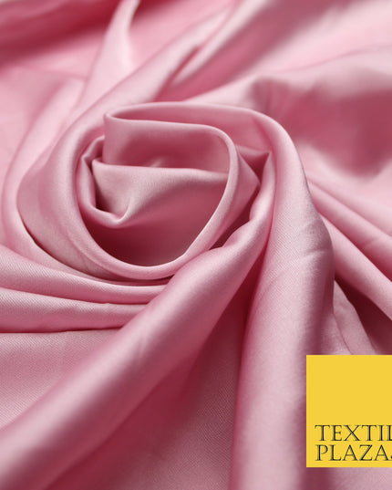 Baby Pink Fine Silky Smooth Liquid Sateen Satin Dress Fabric Drape Lining Material 7844