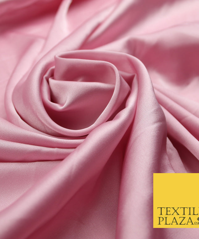 Baby Pink Fine Silky Smooth Liquid Sateen Satin Dress Fabric Drape Lining Material 7844