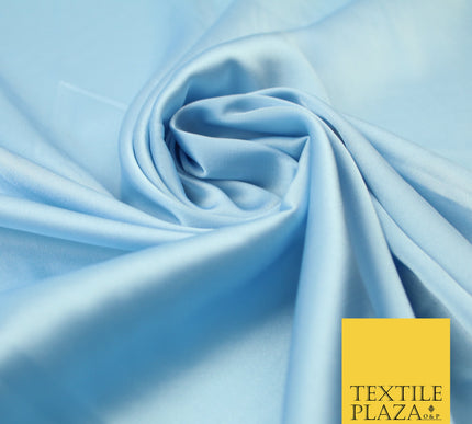 Baby Blue Fine Silky Smooth Liquid Sateen Satin Dress Fabric Drape Lining Material 7882