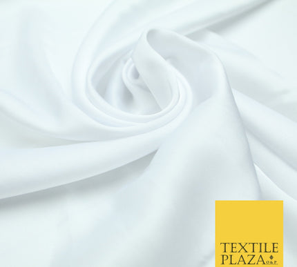 Arctic White Fine Silky Smooth Liquid Sateen Satin Dress Fabric Drape Lining Material 7815