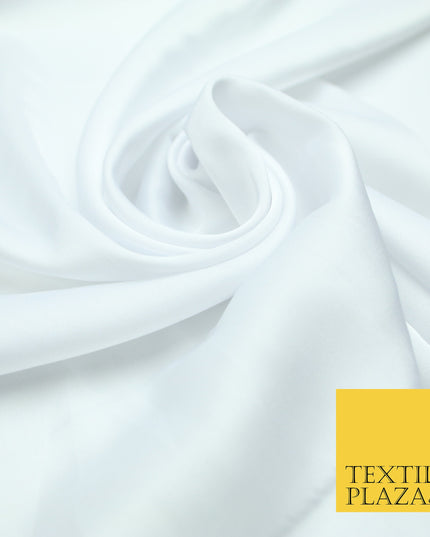 Arctic White Fine Silky Smooth Liquid Sateen Satin Dress Fabric Drape Lining Material 7815