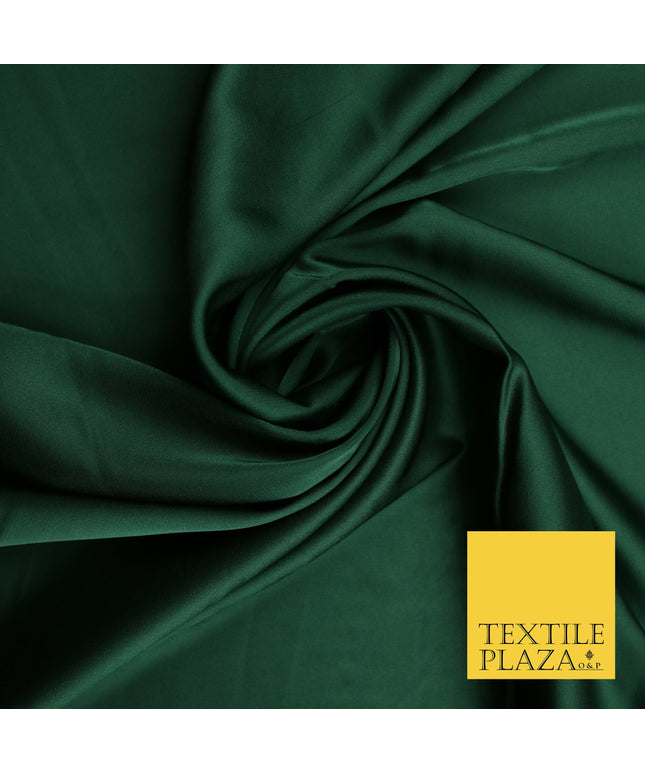 Bottle Green Fine Silky Smooth Liquid Sateen Satin Dress Fabric Drape Lining Material 7893