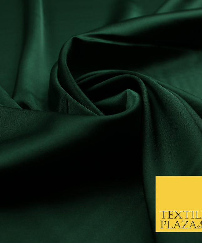 Bottle Green Fine Silky Smooth Liquid Sateen Satin Dress Fabric Drape Lining Material 7893