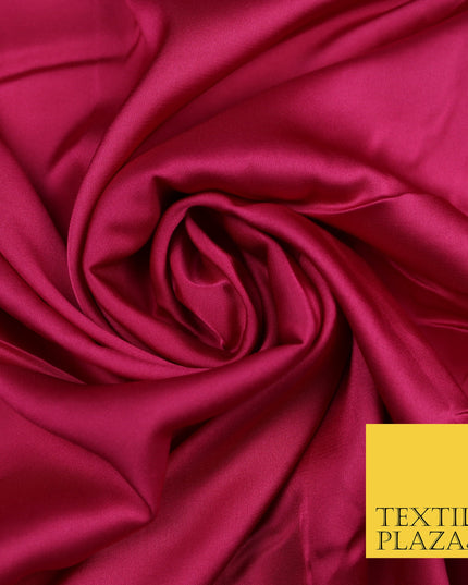 Cerise Pink Fine Silky Smooth Liquid Sateen Satin Dress Fabric Drape Lining Material 7868