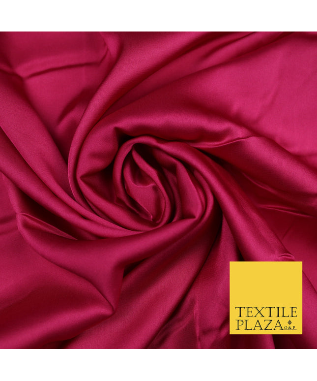 Cerise Pink Fine Silky Smooth Liquid Sateen Satin Dress Fabric Drape Lining Material 7868