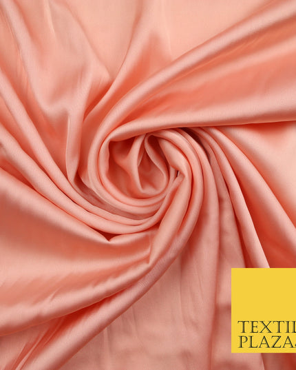 Bright Peach Fine Silky Smooth Liquid Sateen Satin Dress Fabric Drape Lining Material 7838