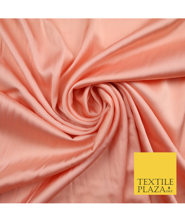 Bright Peach Fine Silky Smooth Liquid Sateen Satin Dress Fabric Drape Lining Material 7838