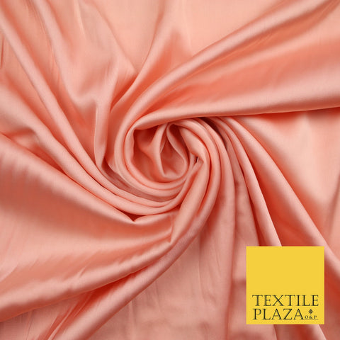 Bright Peach Fine Silky Smooth Liquid Sateen Satin Dress Fabric Drape Lining Material 7838