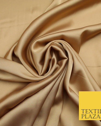 Caramel Gold Fine Silky Smooth Liquid Sateen Satin Dress Fabric Drape Lining Material 7832