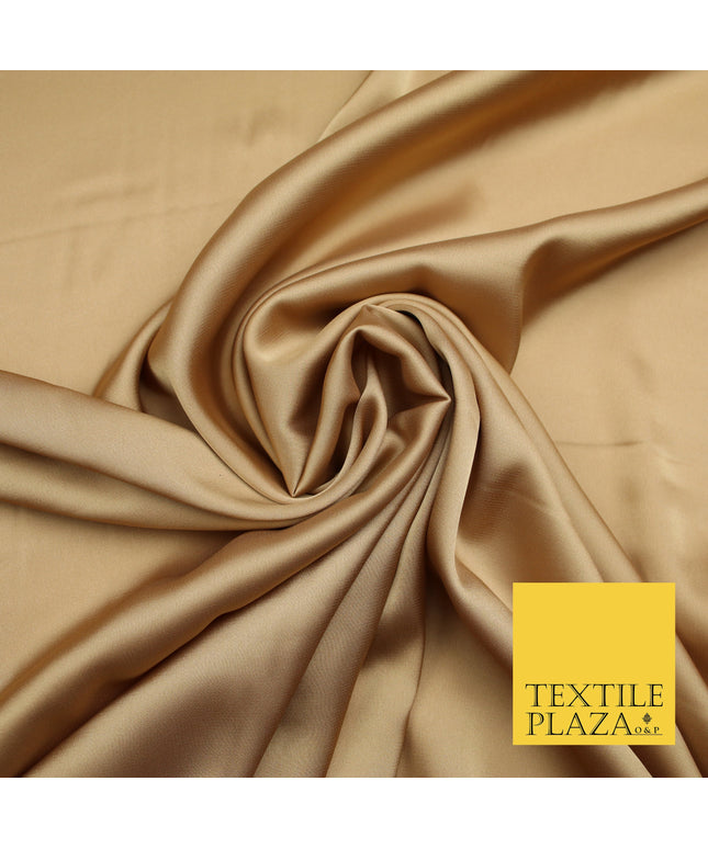 Caramel Gold Fine Silky Smooth Liquid Sateen Satin Dress Fabric Drape Lining Material 7832