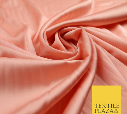 Bright Peach Fine Silky Smooth Liquid Sateen Satin Dress Fabric Drape Lining Material 7838