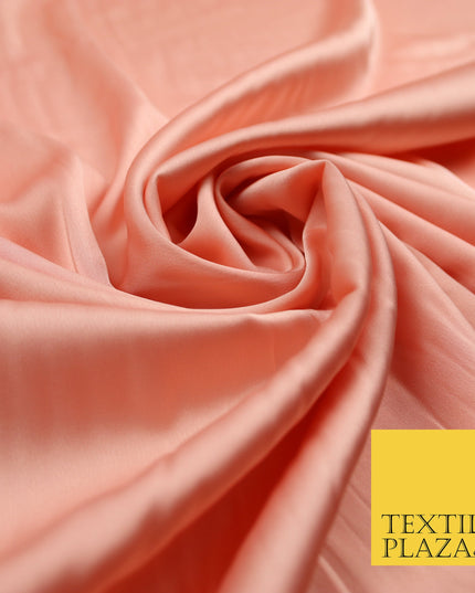 Bright Peach Fine Silky Smooth Liquid Sateen Satin Dress Fabric Drape Lining Material 7838