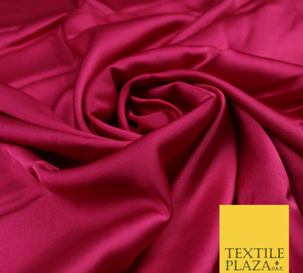 Cerise Pink Fine Silky Smooth Liquid Sateen Satin Dress Fabric Drape Lining Material 7868