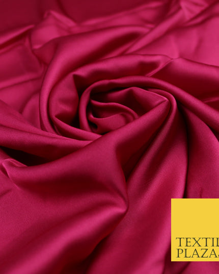 Cerise Pink Fine Silky Smooth Liquid Sateen Satin Dress Fabric Drape Lining Material 7868