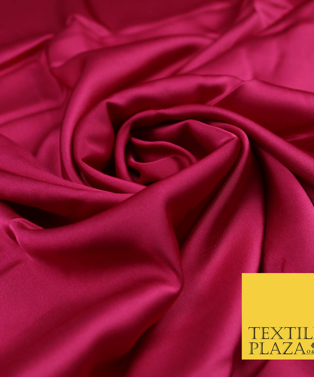 Cerise Pink Fine Silky Smooth Liquid Sateen Satin Dress Fabric Drape Lining Material 7868