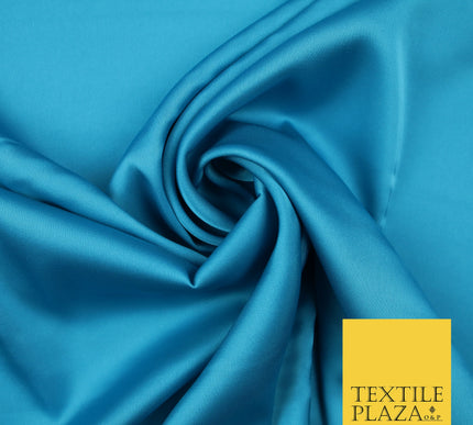 Cerulean Blue Fine Silky Smooth Liquid Sateen Satin Dress Fabric Drape Lining Material 7879