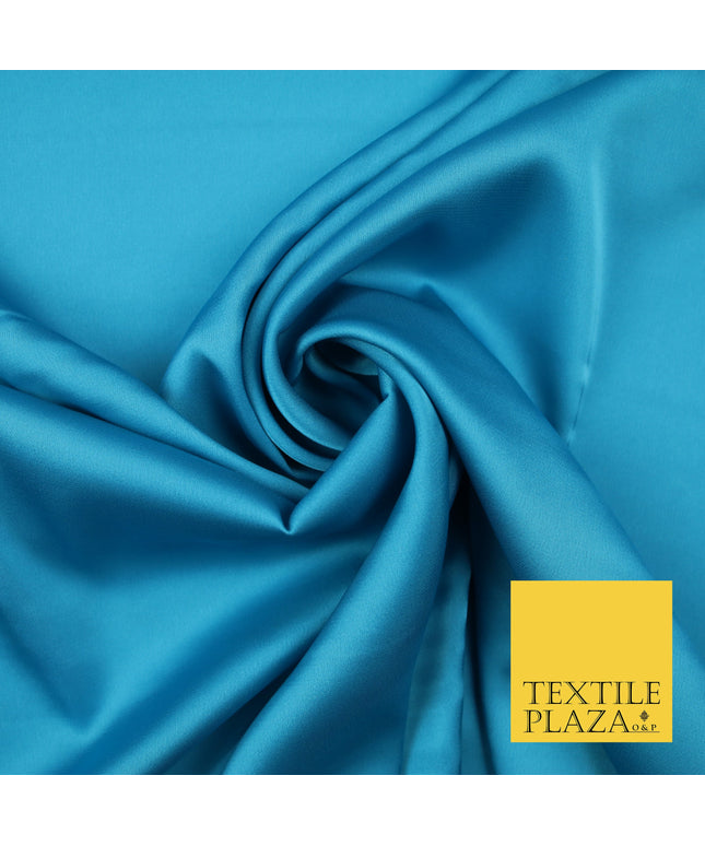 Cerulean Blue Fine Silky Smooth Liquid Sateen Satin Dress Fabric Drape Lining Material 7879