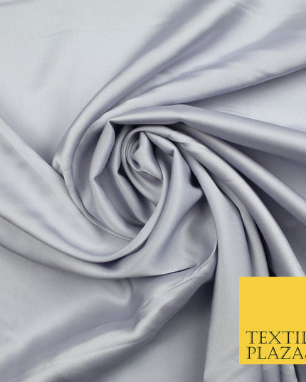 Cloud Grey Fine Silky Smooth Liquid Sateen Satin Dress Fabric Drape Lining Material 7812