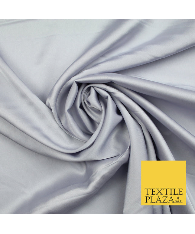 Cloud Grey Fine Silky Smooth Liquid Sateen Satin Dress Fabric Drape Lining Material 7812