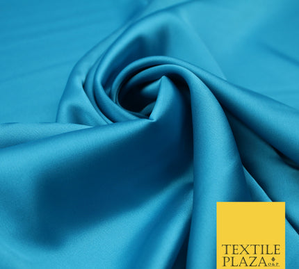Cerulean Blue Fine Silky Smooth Liquid Sateen Satin Dress Fabric Drape Lining Material 7879