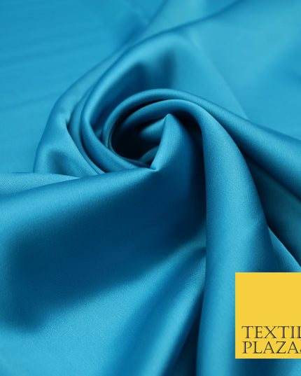 Cerulean Blue Fine Silky Smooth Liquid Sateen Satin Dress Fabric Drape Lining Material 7879