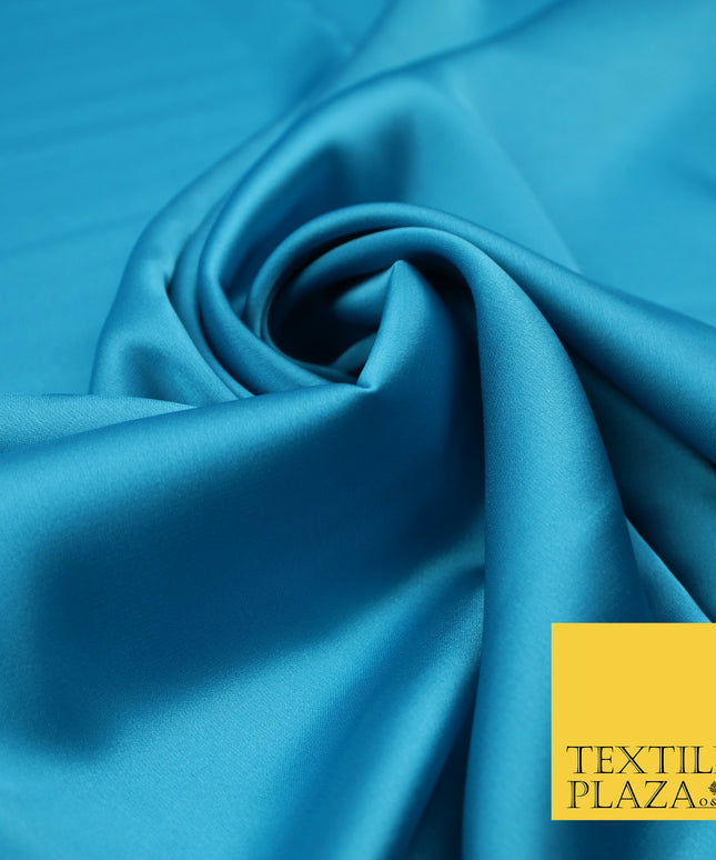 Cerulean Blue Fine Silky Smooth Liquid Sateen Satin Dress Fabric Drape Lining Material 7879