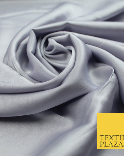 Cloud Grey Fine Silky Smooth Liquid Sateen Satin Dress Fabric Drape Lining Material 7812