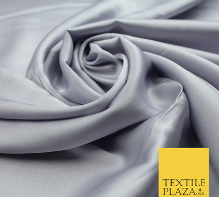 Cloud Grey Fine Silky Smooth Liquid Sateen Satin Dress Fabric Drape Lining Material 7812