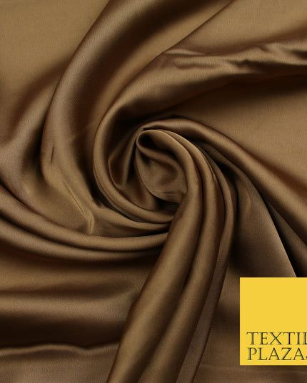Dark Gold Fine Silky Smooth Liquid Sateen Satin Dress Fabric Drape Lining Material 7833