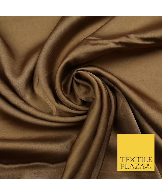 Dark Gold Fine Silky Smooth Liquid Sateen Satin Dress Fabric Drape Lining Material 7833
