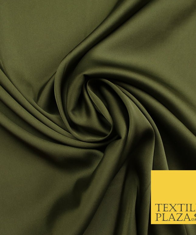 Dark Khaki Green Fine Silky Smooth Liquid Sateen Satin Dress Fabric Dr   Textile Plaza