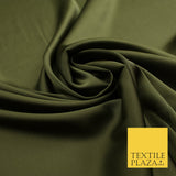 Dark Khaki Green Fine Silky Smooth Liquid Sateen Satin Dress Fabric Drape Lining Material 7900