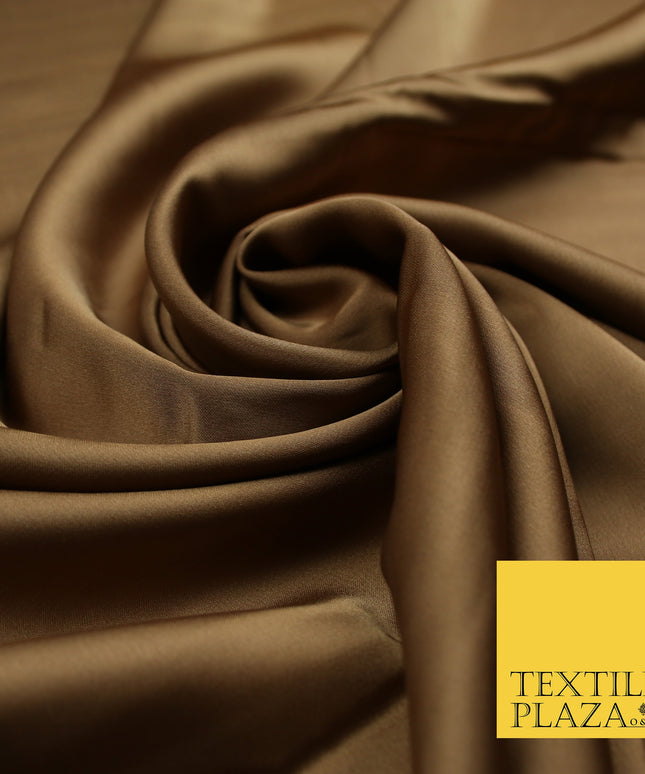 Dark Gold Fine Silky Smooth Liquid Sateen Satin Dress Fabric Drape Lining Material 7833