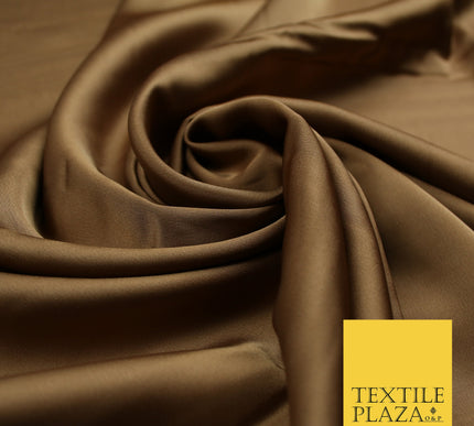 Dark Gold Fine Silky Smooth Liquid Sateen Satin Dress Fabric Drape Lining Material 7833