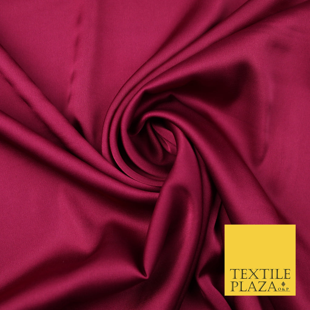Dark Magenta Fine Silky Smooth Liquid Sateen Satin Dress Fabric Drape Lining Material 7871