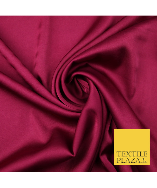 Dark Magenta Fine Silky Smooth Liquid Sateen Satin Dress Fabric Drape Lining Material 7871
