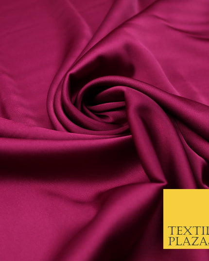 Dark Magenta Fine Silky Smooth Liquid Sateen Satin Dress Fabric Drape Lining Material 7871