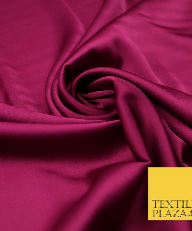 Dark Magenta Fine Silky Smooth Liquid Sateen Satin Dress Fabric Drape Lining Material 7871