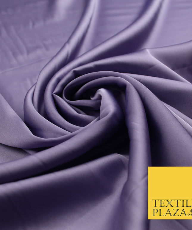 Dark Lilac Lavender Fine Silky Smooth Liquid Sateen Satin Dress Fabric Drape Lining Material 7858