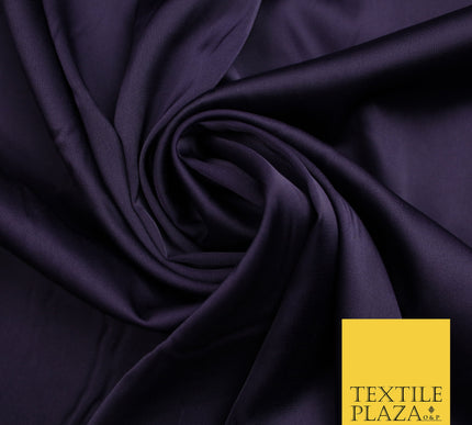 Dark Purple Fine Silky Smooth Liquid Sateen Satin Dress Fabric Drape Lining Material 7862