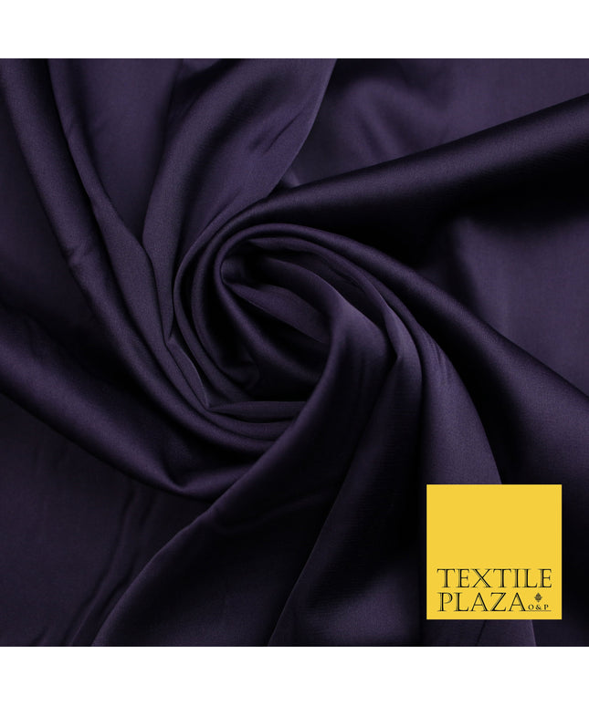 Dark Purple Fine Silky Smooth Liquid Sateen Satin Dress Fabric Drape Lining Material 7862