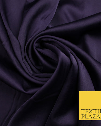 Dark Purple Fine Silky Smooth Liquid Sateen Satin Dress Fabric Drape Lining Material 7862