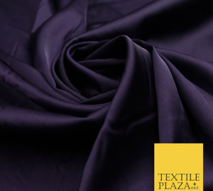 Dark Purple Fine Silky Smooth Liquid Sateen Satin Dress Fabric Drape Lining Material 7862