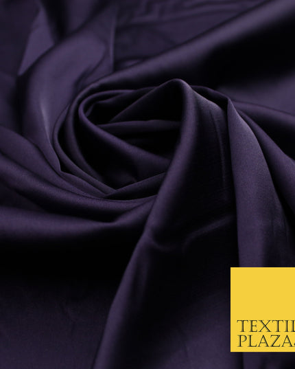 Dark Purple Fine Silky Smooth Liquid Sateen Satin Dress Fabric Drape Lining Material 7862
