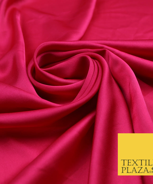 Deep Cerise Fine Silky Smooth Liquid Sateen Satin Dress Fabric Drape Lining Material 7869