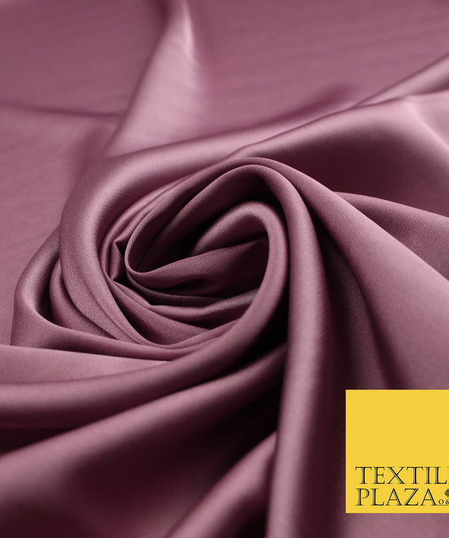 Deep Mauve Fine Silky Smooth Liquid Sateen Satin Dress Fabric Drape Lining Material 7854